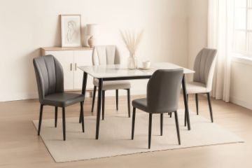Picture of MIKASA 120 Sintered Stone Top 5PC Dining Set (Crisp-White Table)