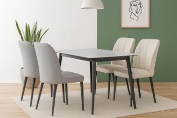 Picture of MIKASA 120 Sintered Stone Top 5PC Dining Set (Grey Table)