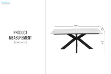 Picture of NOBLE 180 Sintered Stone Top Dining Table (White)