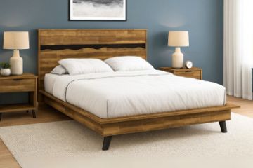 Picture of CALLA Solid Acacia Wood Bed Frame in Single/King Single/Double/Queen/King Size