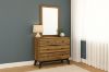 Picture of CALLA 4-Drawer Solid Acacia Wood Dresser with Mirror