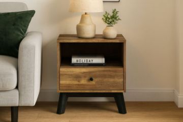 Picture of CALLA 1-Drawer Solid Acacia Wood Side Table