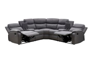 Picture of HARLAN Manual Recliner Corner Sofa with Cup Holders and Storage Console