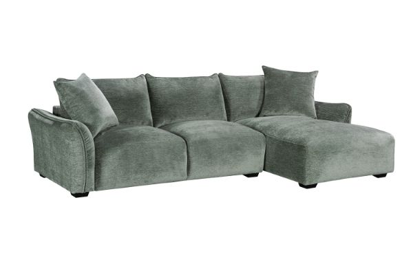 Picture of ROTTERDAM Sectional Fabric Sofa (Green) - Chaise Facing Right