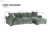 Picture of ROTTERDAM Sectional Fabric Sofa (Green) - Chaise Facing Right