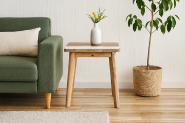 Picture of LEAMAN Solid Acacia Wood Side Table