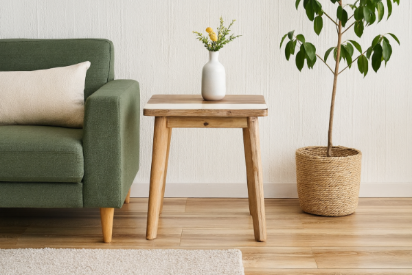 Picture of LEAMAN Solid Acacia Wood Side Table