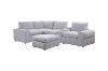 Picture of LUXEON Sectional Modular Sofa Range with Ottoman & Storage Console Hidden Cup Holders & Wireless Charging & USB Type-C Ports