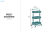 Picture of TARKA 3 Tier Wheel Trolley/Cart Storage Rack (Green)