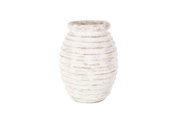 Picture of 650-004 Terracotta Vase (White) - 25x35