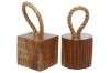 Picture of 650-023 Teak Root Door Stopper Sculpture - Set of 2 (12cmx12cm)