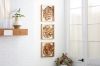 Picture of 650-018 Hand-carved Teak Root Flower and Leaf Wall Art - Set of 3