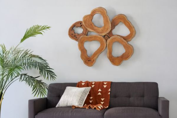 Picture of 650-024 90x110cm Large Teak Root Wall Decoration – Handcrafted Natural Wooden Wall Art