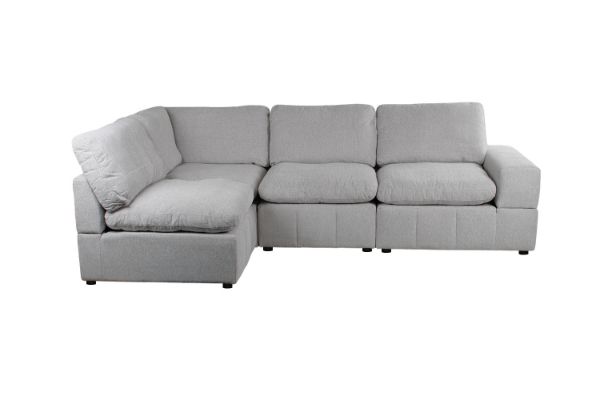 Picture of LUXEON Sectional Modular Sofa Range - 4PC Chaise Facing Left Combo Set (RAF Armchair + Armlessx2 + Corner)