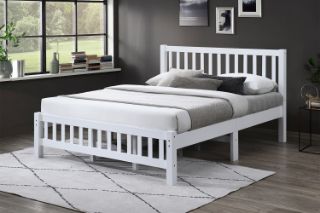 Picture of FORESTER Solid Wood Bed Frame (White) - King Single Size