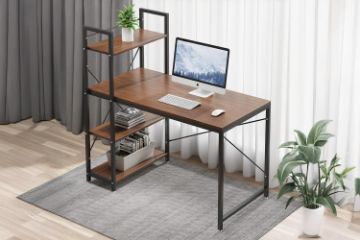 Picture of SHELTON 120 Office Desk with Shelves