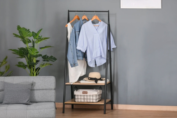 Picture of TRIPAR 64x150cm Hanging Rack with 2-Tier Shelves