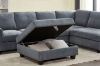 Picture of OSAKA Sectional Sofa with Storage Ottoman, Flip-Back Hidden Console & USB & Type-C Port (Grey)