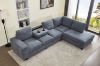 Picture of OSAKA Sectional Sofa with Storage Ottoman, Flip-Back Hidden Console & USB & Type-C Port (Grey)