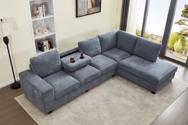 Picture of OSAKA Sectional Sofa (Grey) - Chaise Facing Right without Ottoman