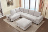 Picture of OSAKA Sectional Sofa with Storage Ottoman, Flip-Back Hidden Console & USB & Type-C Port (Beige)