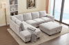 Picture of OSAKA Sectional Sofa with Storage Ottoman, Flip-Back Hidden Console & USB & Type-C Port (Beige)