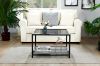 Picture of LINDELL 70 Square Tempered Glass Coffee Table with Shelf 