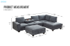 Picture of OSAKA Sectional Sofa with Storage Ottoman, Flip-Back Hidden Console & USB & Type-C Port (Grey)
