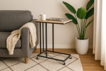 Picture of HALLIE 50 Mobile Accent Side Table with Wheels