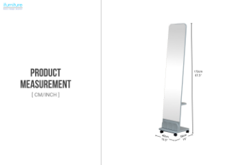 Picture of AURELA H172 Movable Mirror With 2-Tier Shelves and Wheels