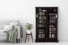 Picture of BOWERY 81x125cm Sliding Door Glass Display Cabinet/CD Storage Shelf