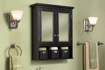 Picture of ALLEN 2-Door Mirrored Bathroom Wall Cabinet (Espresso)