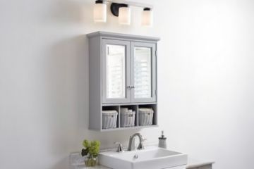 Picture of ALLEN 2-Door Mirrored Bathroom Wall Cabinet (Grey)