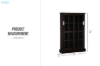 Picture of BOWERY 81x125cm Sliding Door Glass Display Cabinet/CD Storage Shelf