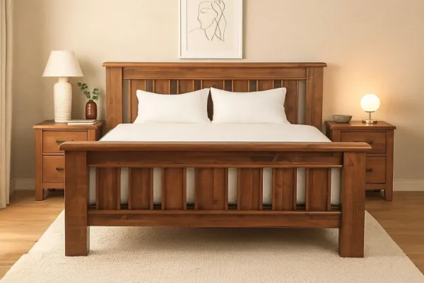 Picture of FLINDERS Solid Pine Wood Bed Frame in Queen/King Size