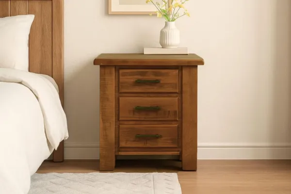 Picture of FLINDERS 3-Drawer Solid Pine Wood Bed Side Table