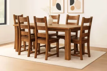 Picture of FLINDERS 180/210 7PC Solid Pine Wood Dining Set