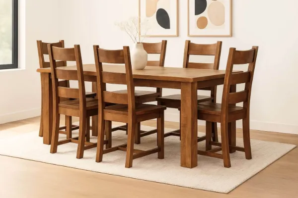 Picture of FLINDERS 180/210 7PC Solid Pine Wood Dining Set