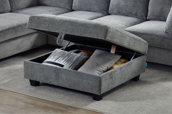 Picture of LIBERTY Premium Sectional Sofa (Light Grey) - Storage Ottoman Only