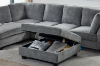 Picture of LIBERTY Premium Sectional Sofa (Light Grey) - Chaise Facing Right with Storage Ottoman