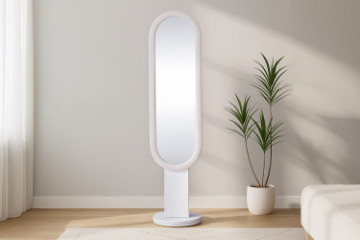 Picture of FAYLEN H170 Swivel Base Stand Mirror(Off-White)