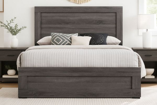 Picture of ROMNEY Queen Size Bed Frame (Grey)