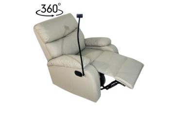 Picture of NUVIA 360° Swivel Manual Recliner Lounge Chair with Mobile Holder (Grey)