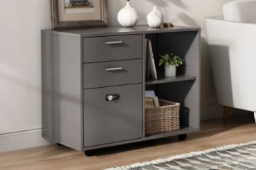 Picture of CRUZ Mobile File Cabinet with Password Lock & Wheels (Grey)