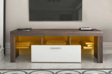 Picture of HUMBIE 1.3M TV Unit with LED Lighting and Tempered Glass Shelves