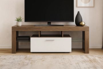 Picture of HUMBIE 1.3M TV Unit with LED Lighting and Tempered Glass Shelves