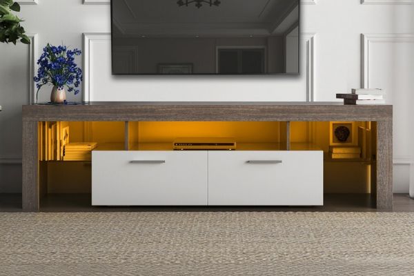 Picture of HUMBIE 1.6M TV Unit with LED Lighting and Tempered Glass Shelves