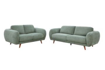 Picture of HELSINKI 3/2 Seater Fabric Sofa Range (Light Olive)