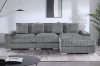 Picture of WINSTON Corduroy Modular Sectional  Sofa (Grey) - Chaise Facing Right with Ottoman (4PC Set)