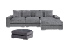 Picture of WINSTON Corduroy Modular Sectional  Sofa (Grey) - Chaise Facing Right with Ottoman (4PC Set)